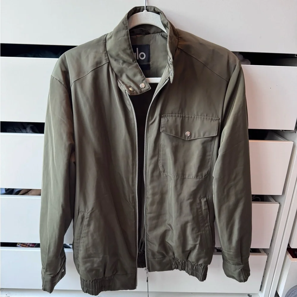 NWT ALO Yoga Green Olive Bomber Jacket